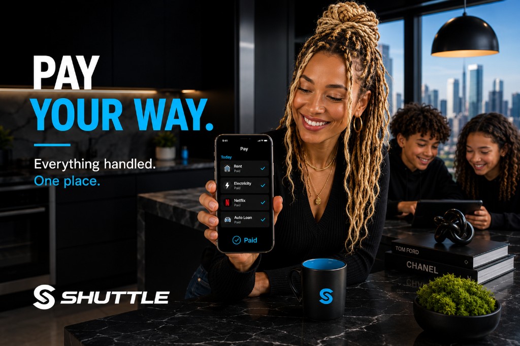 Pay bills from one place — rent, electricity, Netflix, auto loan, marked paid.