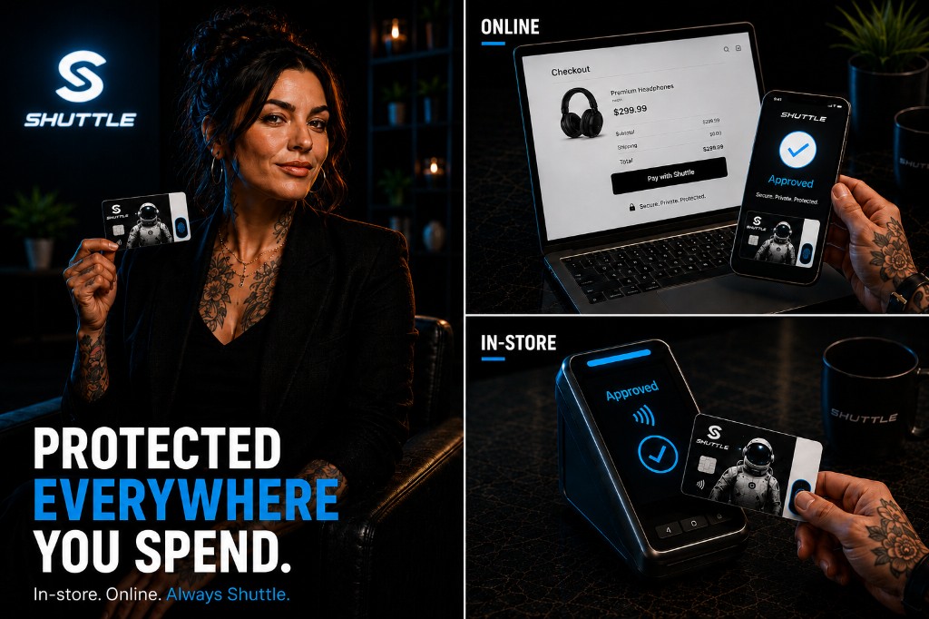 Protected everywhere you spend — in-store and online with the Shuttle Card.